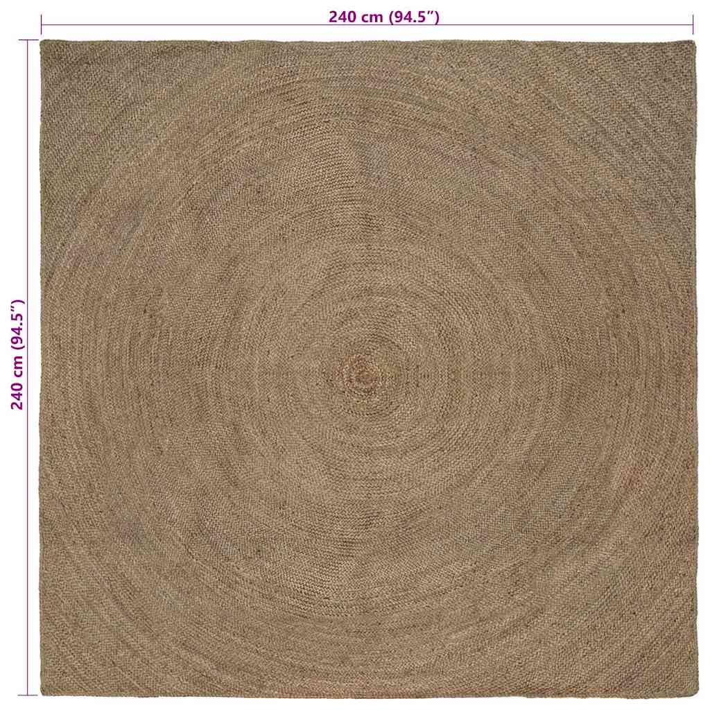 Tapis de surface Carré Gris 240 x 240 cm Jute
