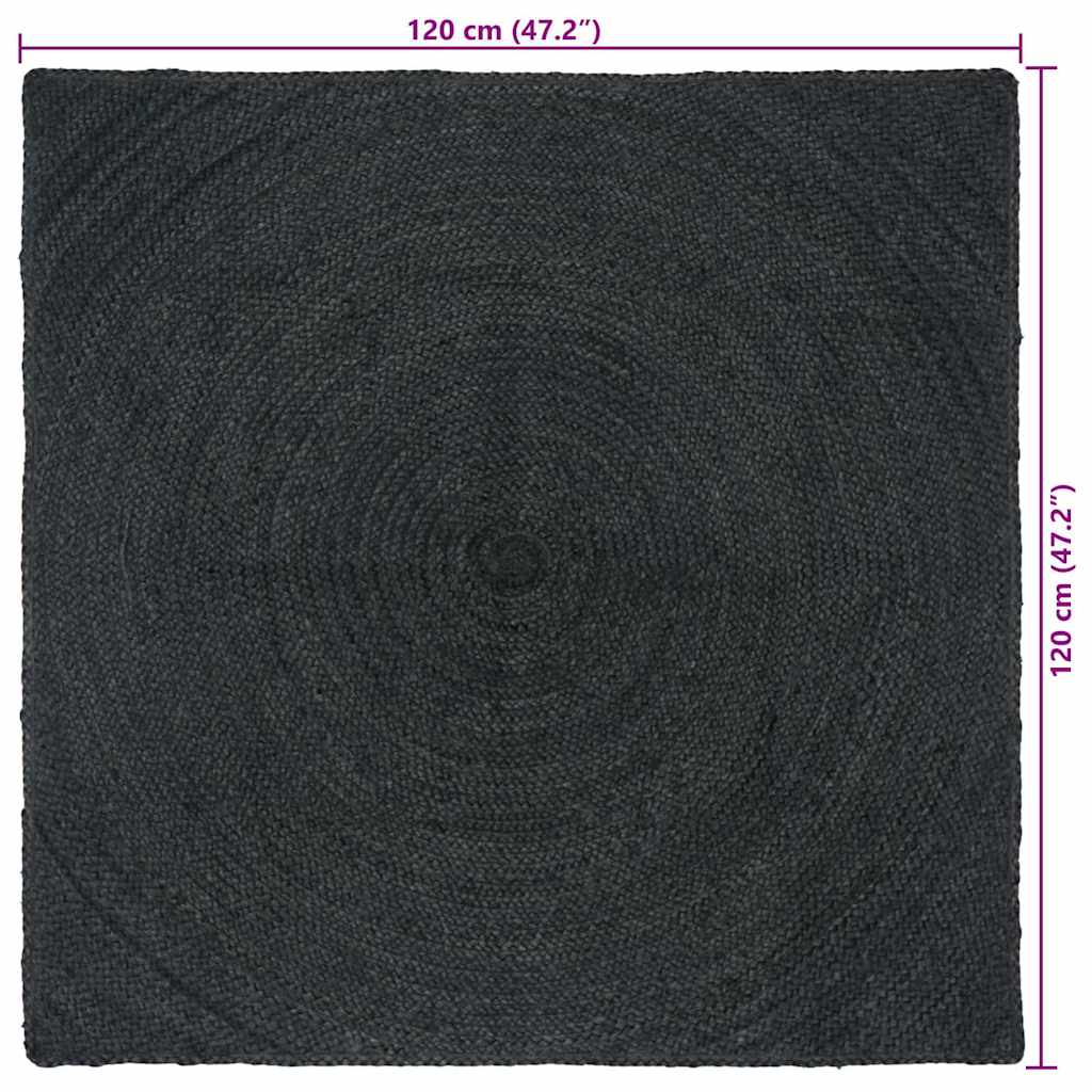 Bereichsteppiche Quadratisch Dunkelgrau 120 x 120 cm Jute