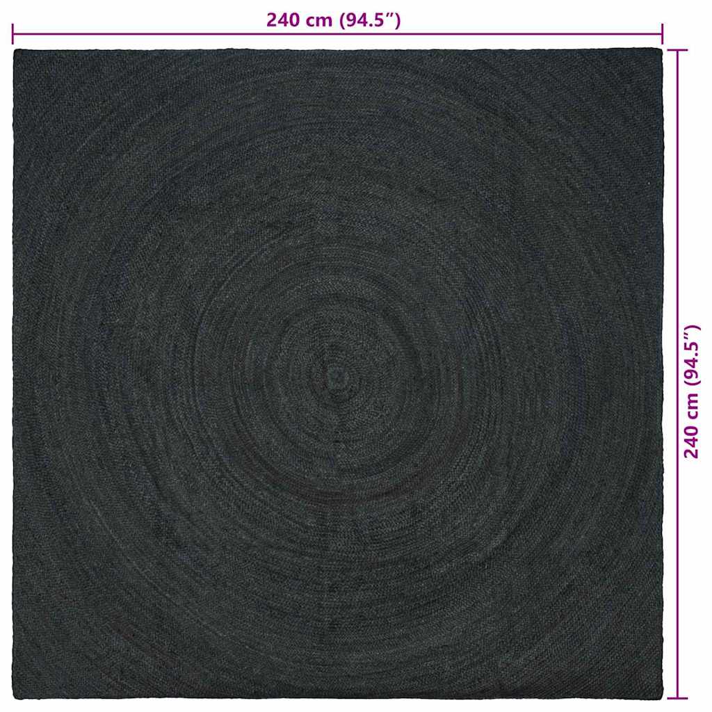 Tapis carrés Gris foncé 240 x 240 cm Jute