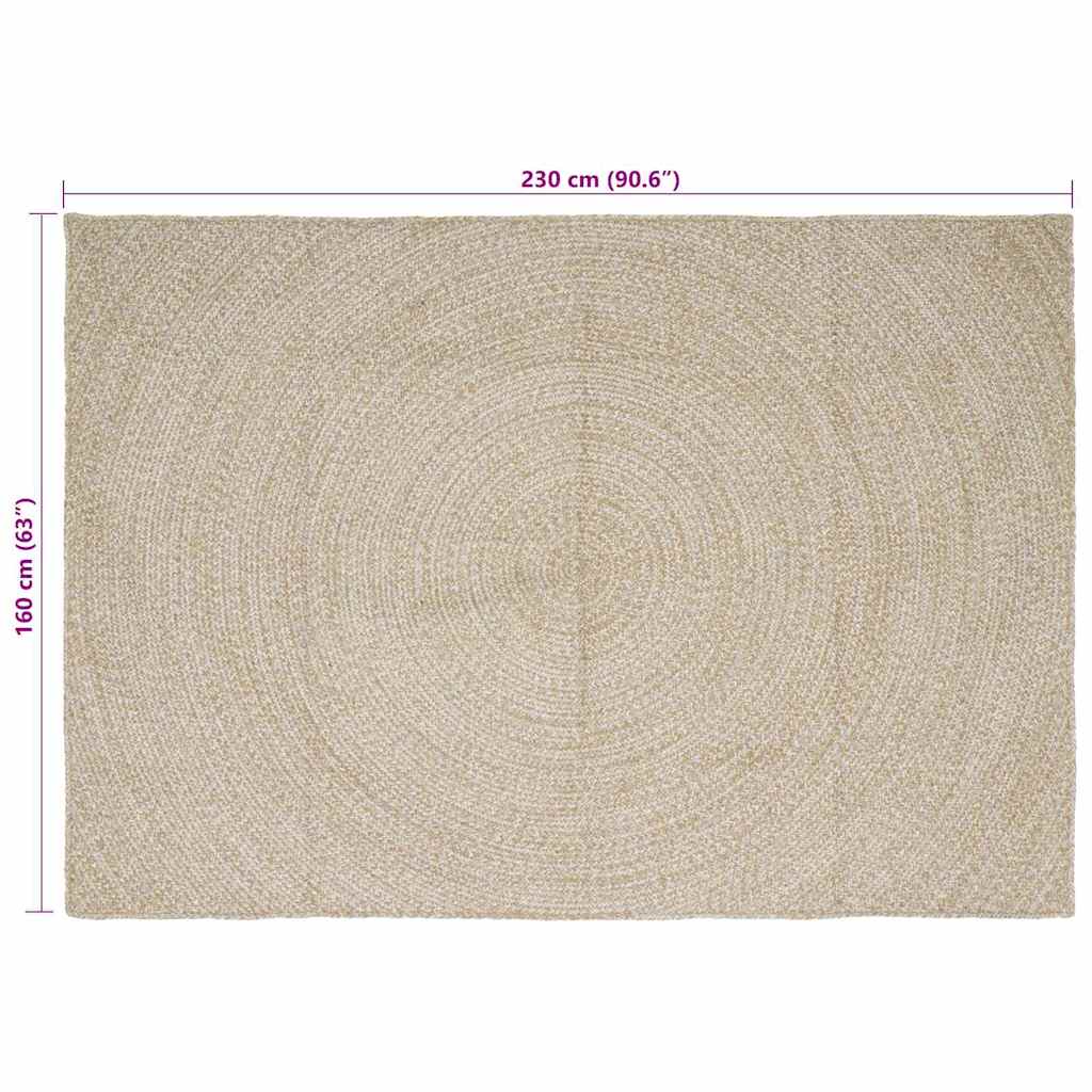 Tapis naturels et blancs 160 x 230 cm Jute