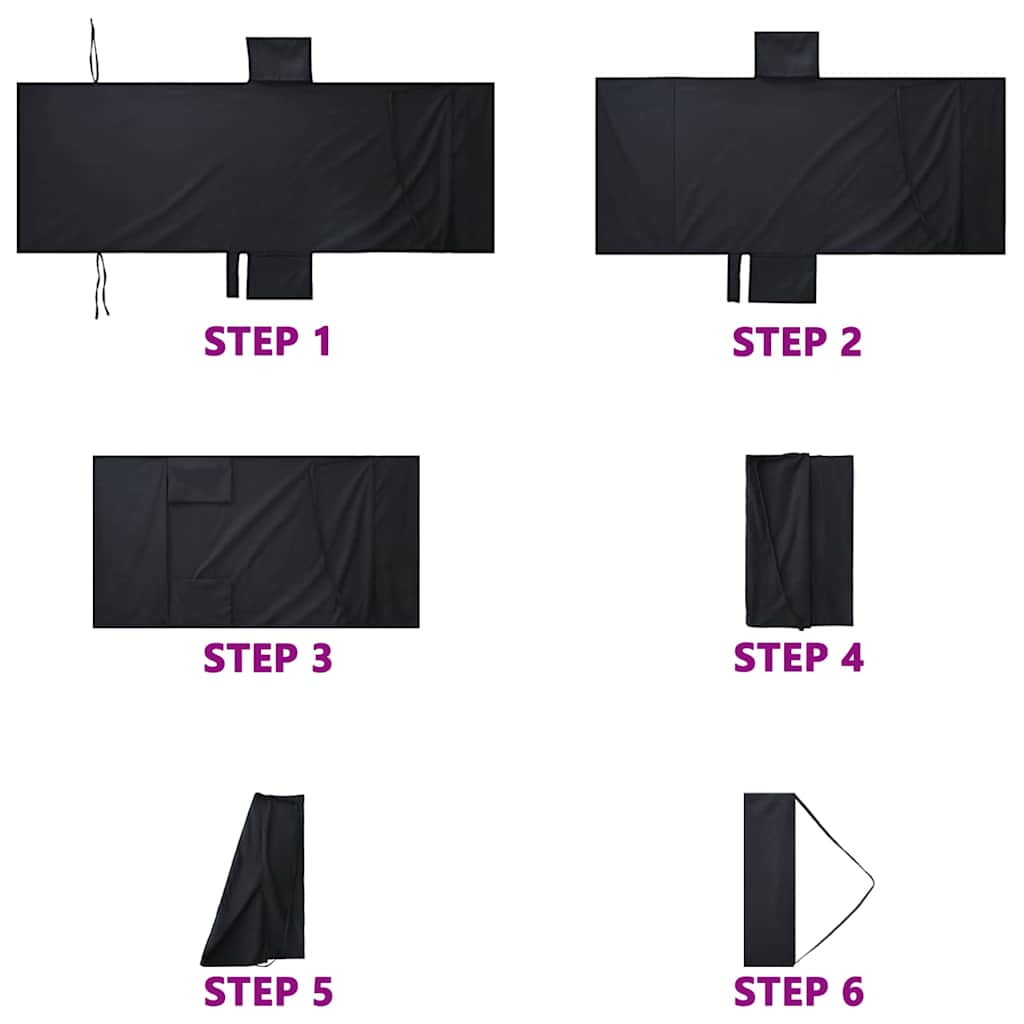 Serviettes de bain pour transat 2 pcs Noir 210 x 75 cm