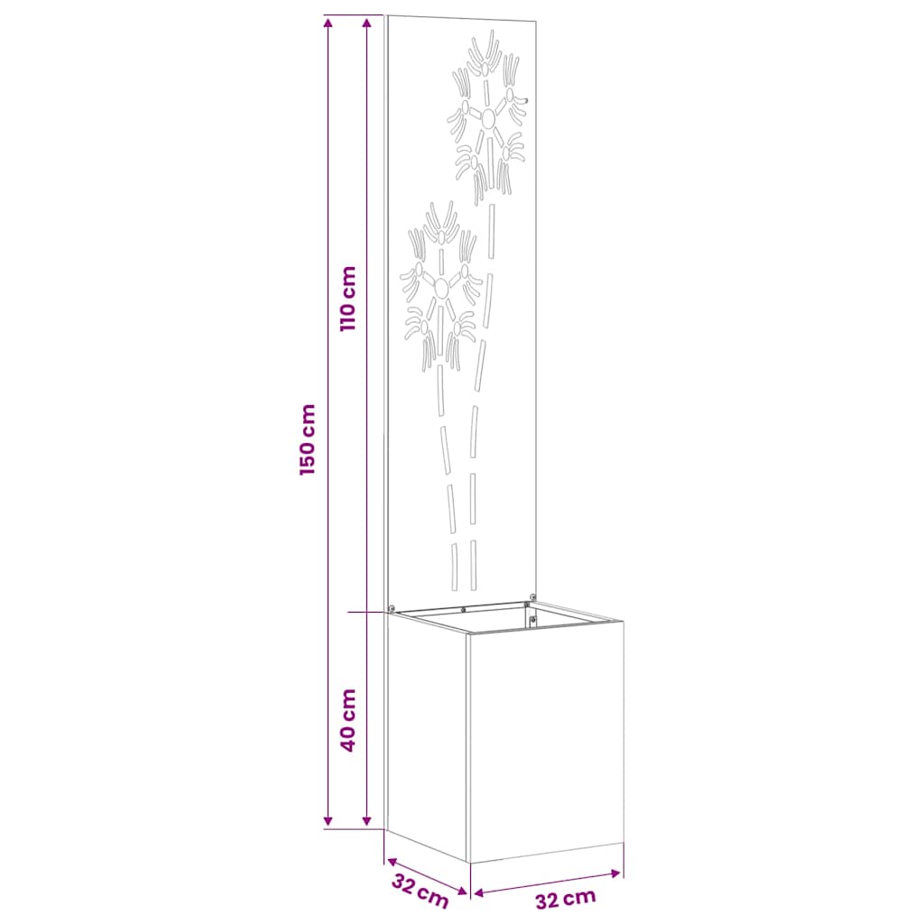 Garten Sichtschutz-Leinwand Floral Weiß 32 x 140 cm