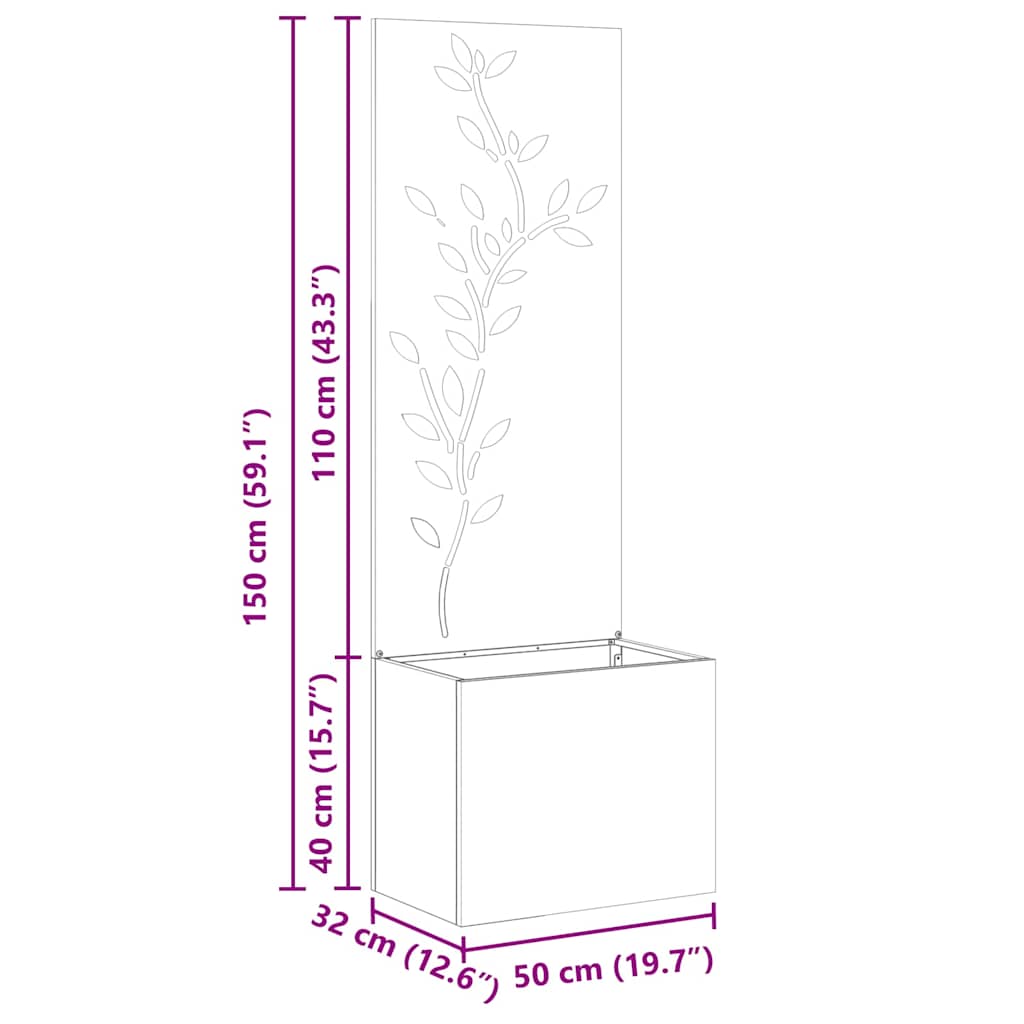 Toile brise-vue de jardin Floral Argent 50 x 32 x 150 cm