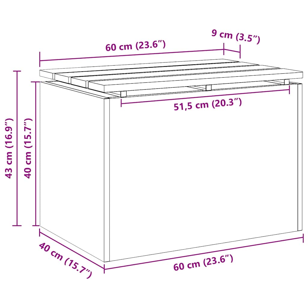 Gartenbank Verzinkter Stahl 60 x 40 x 43 cm
