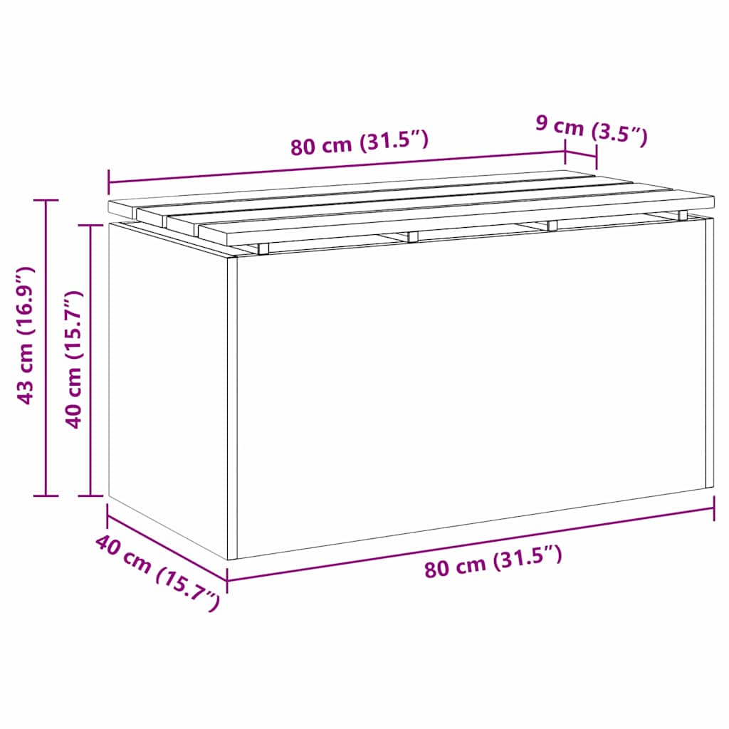 Gartenbank Wetterfeststahl 80 x 40 x 43 cm
