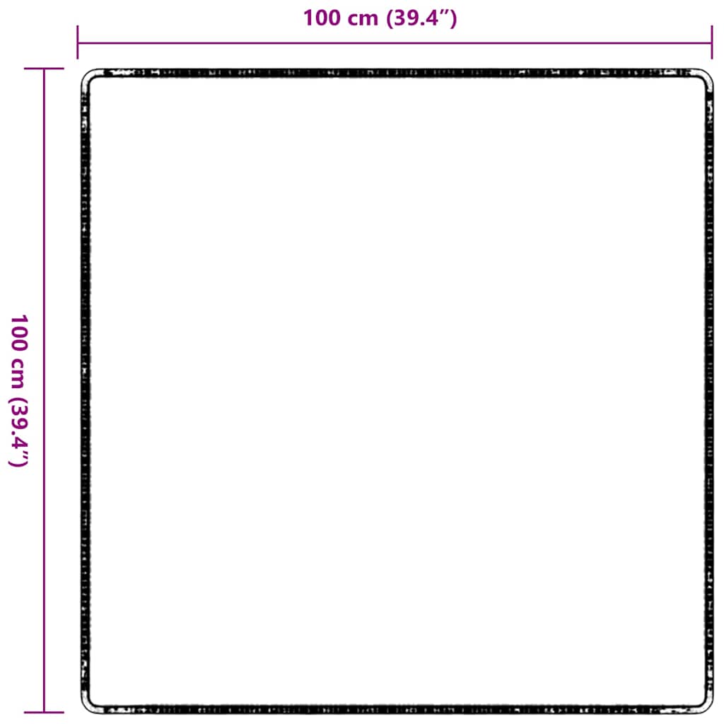 Teppichläufer Hellgrau 100 x 100 cm 100% Polypropylen