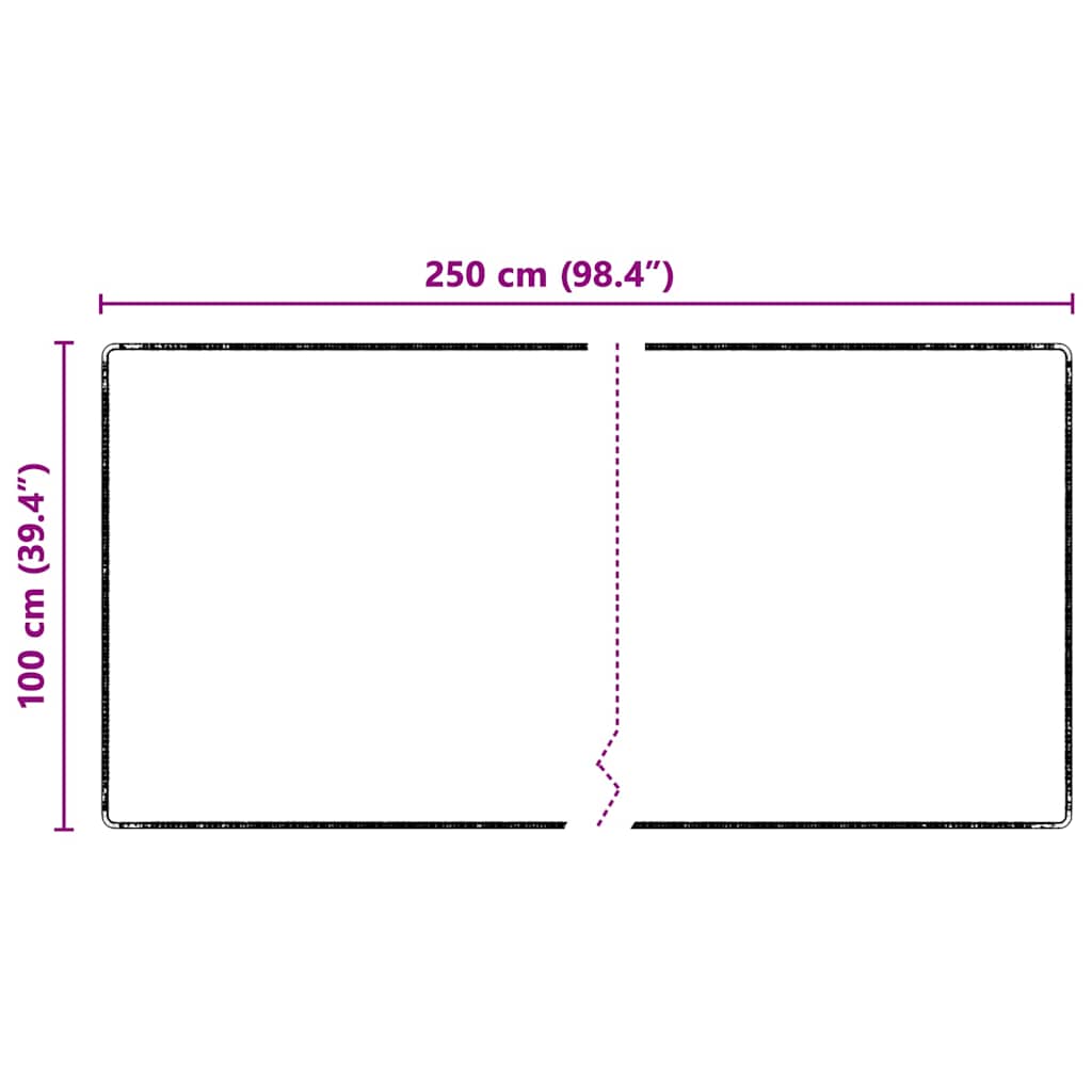 Tapis de Couloir Gris 100 x 250 cm 100% Polypropylène Tufté