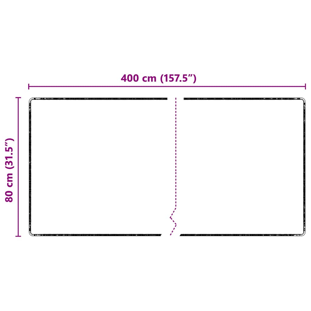 Teppichläufer Schwarz 80 x 400 cm 100% Polypropylen Tuft