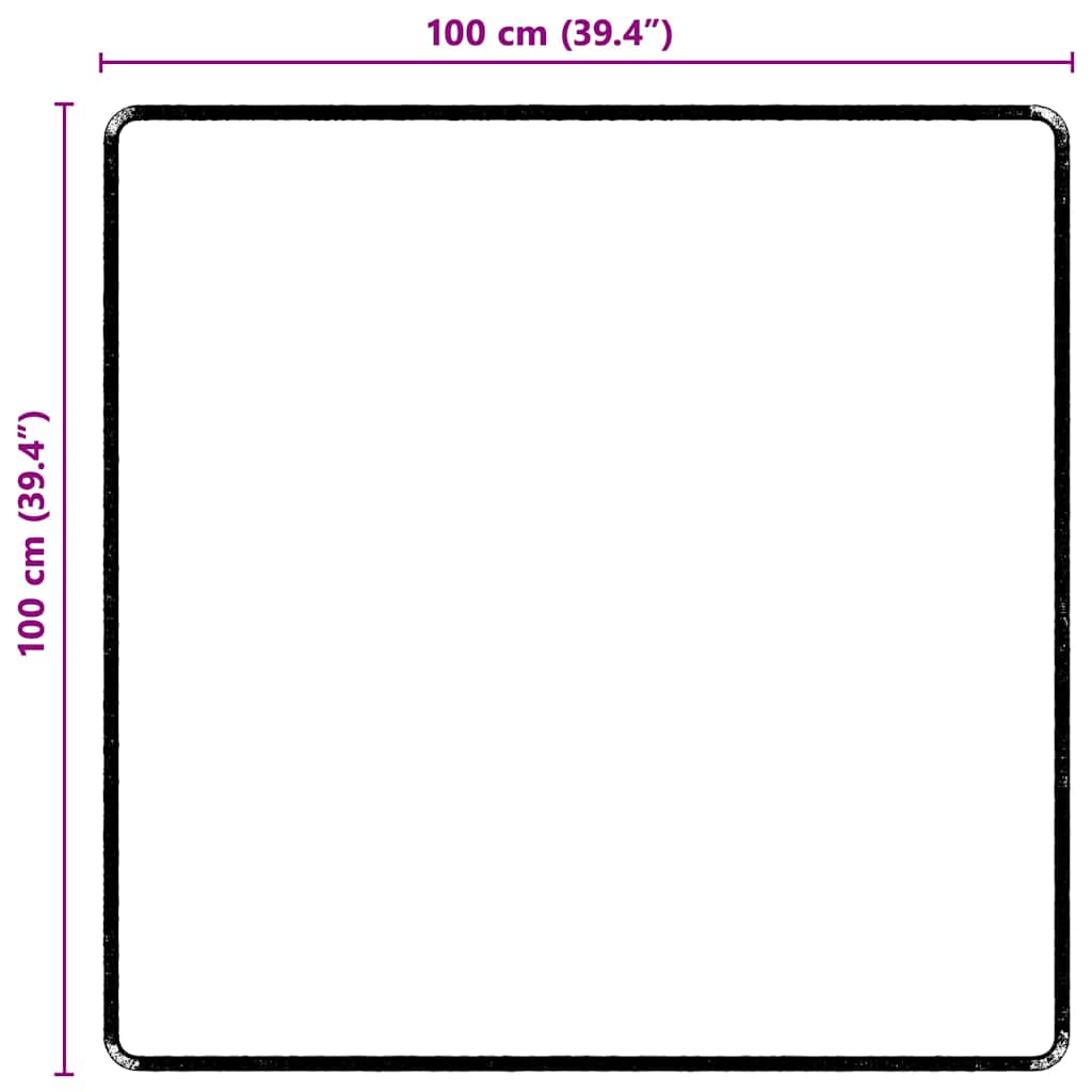 Teppichläufer Schwarz 100 x 100 cm 100% Polypropylen Tuft