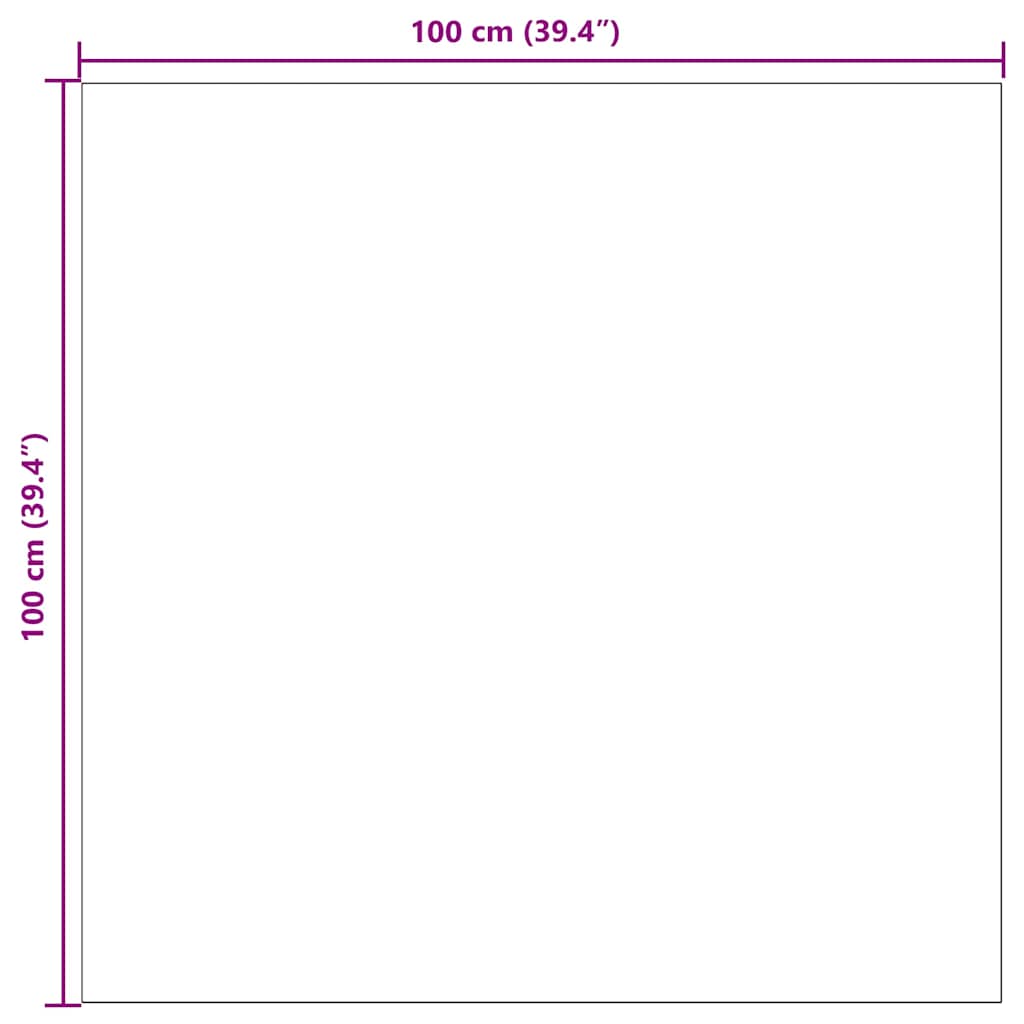 Tapis coureur gris clair 100 x 100 cm tissu