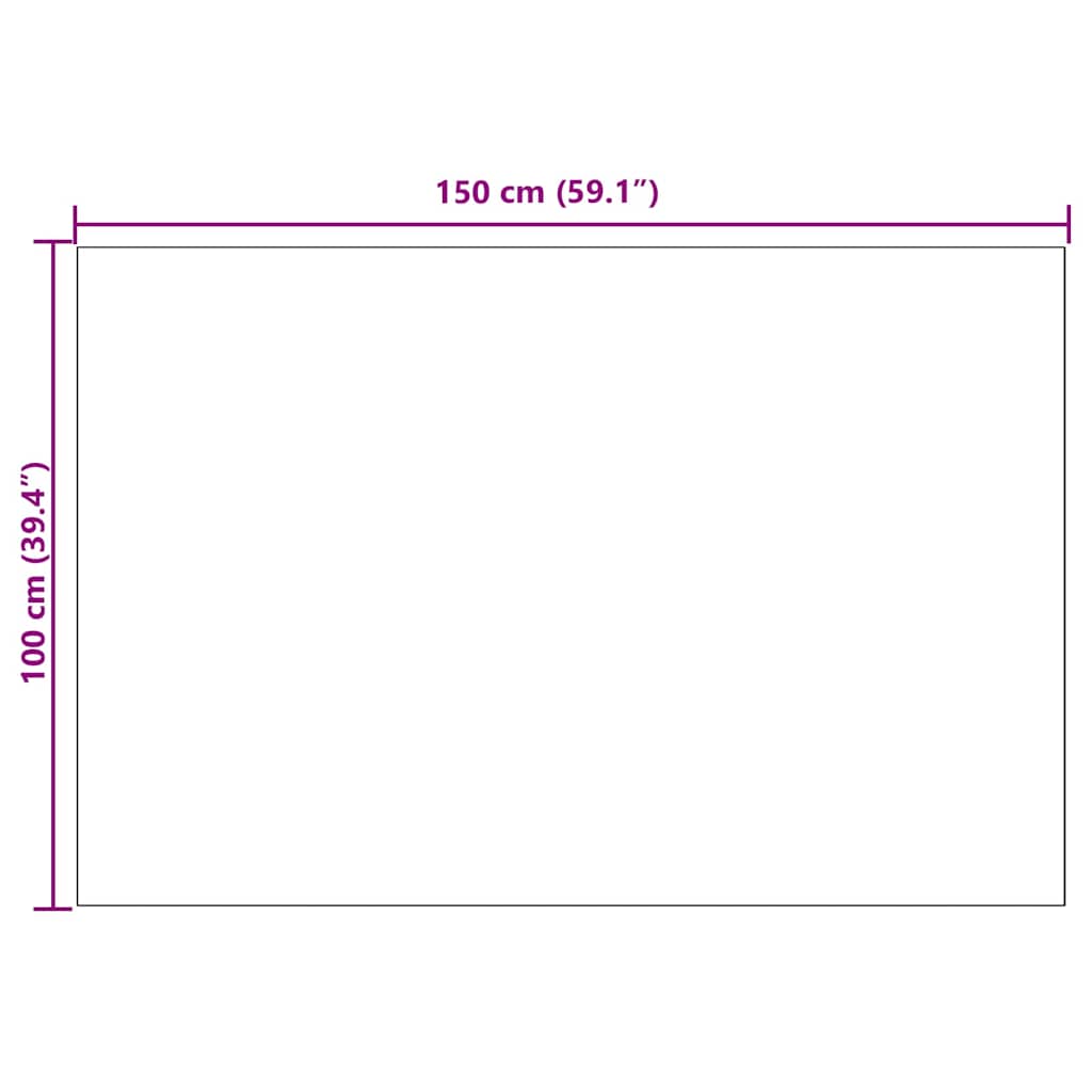 Teppichläufer Hellgrau 100 x 150 cm Stoff