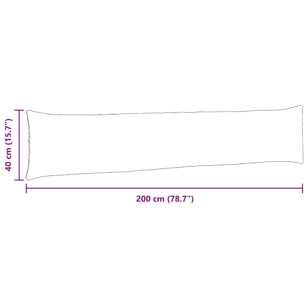 Sofakissen 2 pcs Schwarz 200 x 40 cm Stoff