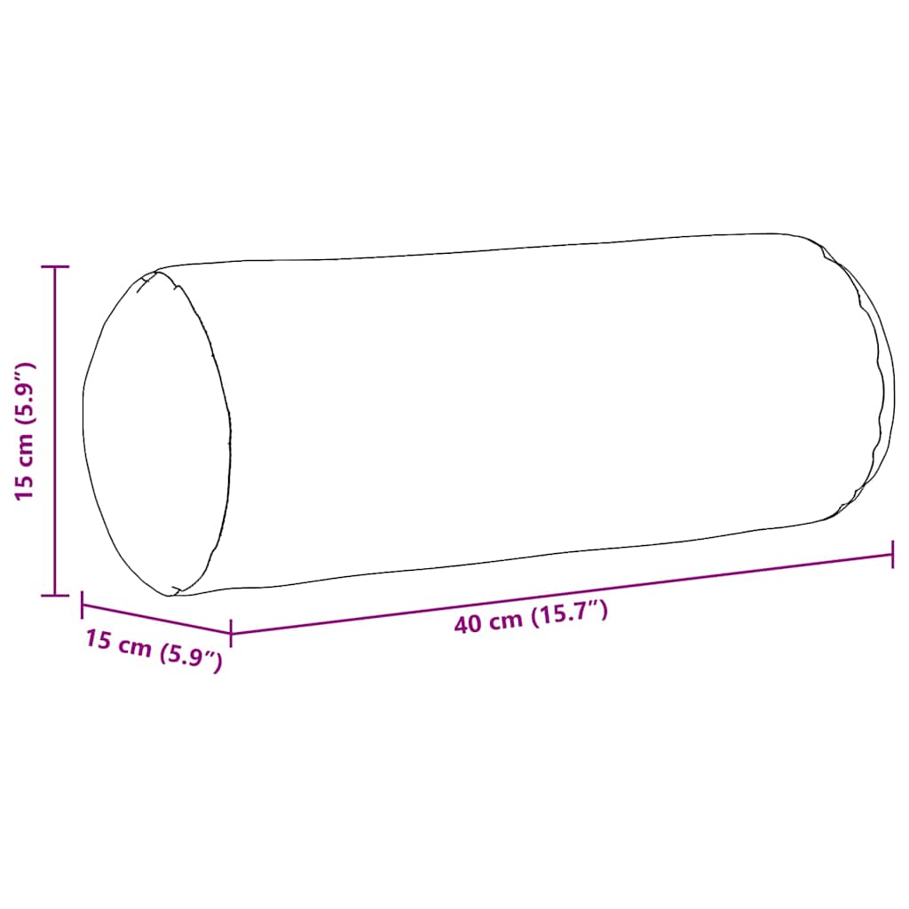 Bolsterkissen 2 Stück Hellgrau Ø 15 x 40 cm Mikrofaserstoff