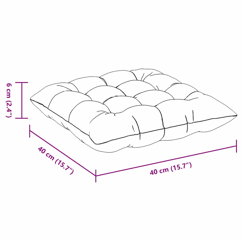 Sitzkissen 4 pcs Hellgrau 40 x 40 x 6 cm Cordstoff