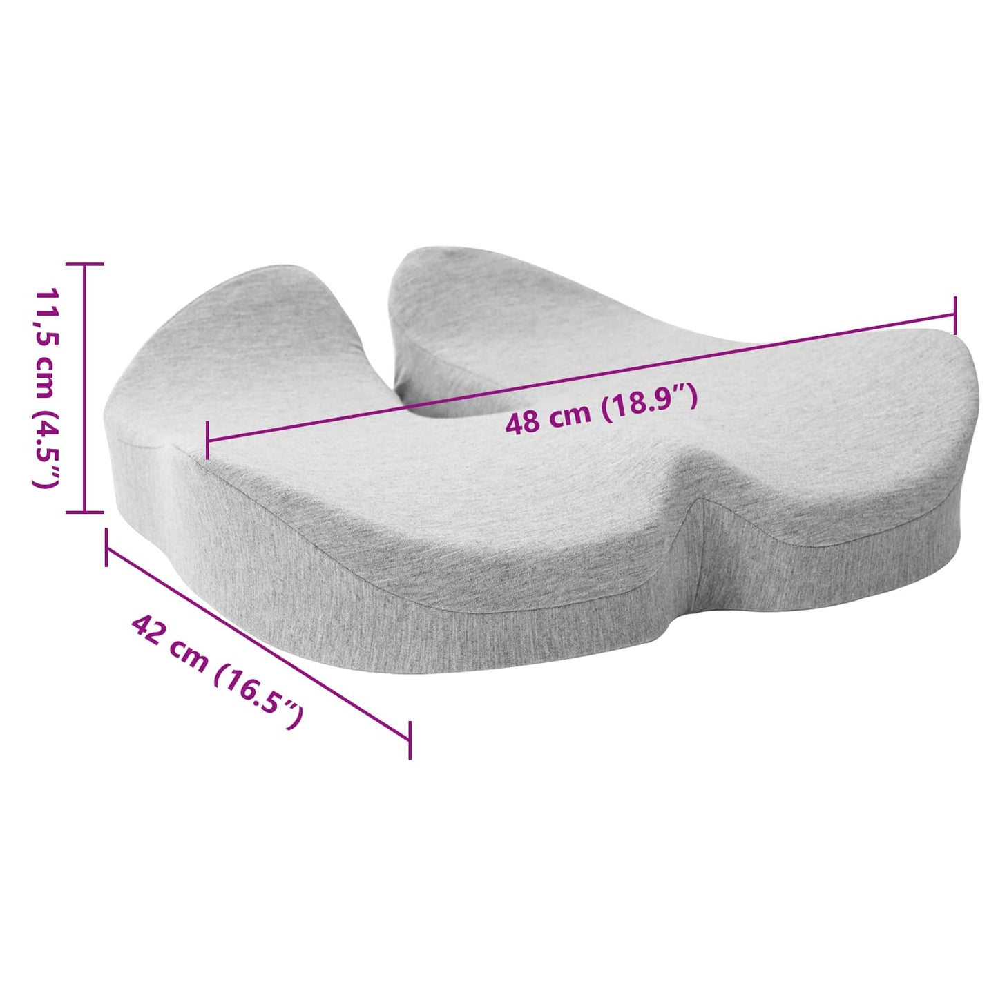 Pillow with Cushion Light Gray 50 x 43 x 10 cm Cotton