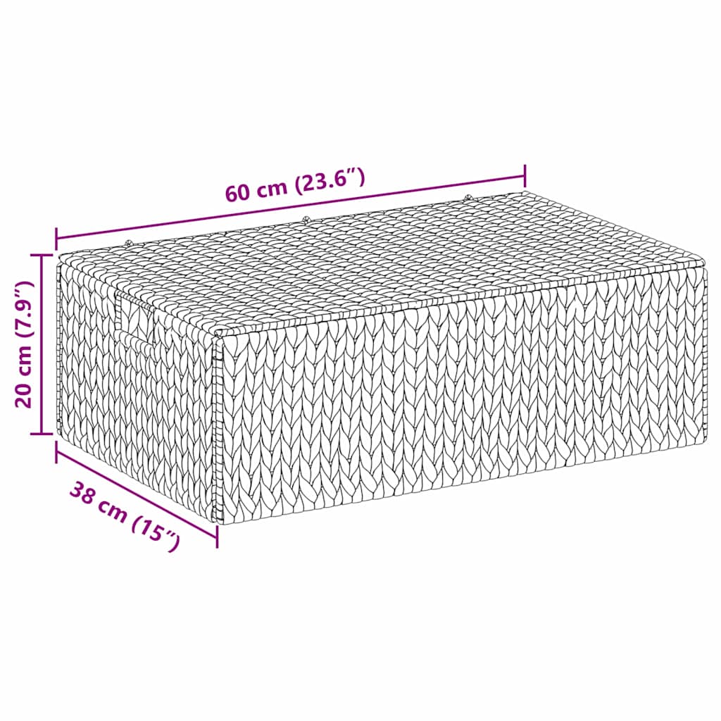 Storage Box Natural 60 x 38 x 20 cm Water Hyacinth