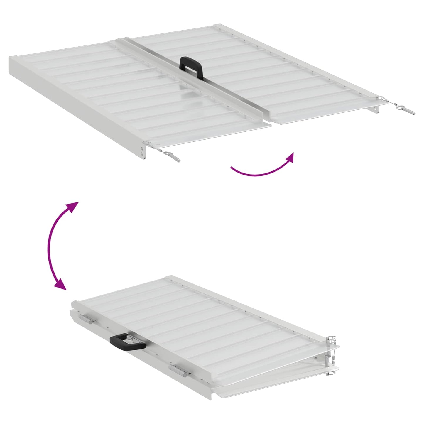 Wheelchair Ramp 270 kg Silver 92 x 73 x 5 cm Aluminum