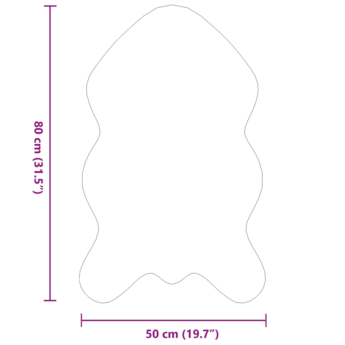 Tapis Olite Lapin en Fausse Fourrure Gris 50 x 80 cm Polyester