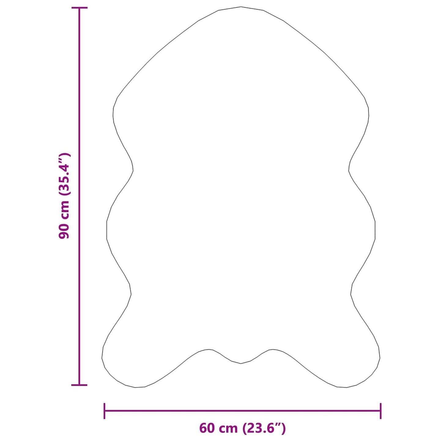 Kunstfell Hasen Teppich Olite Taupe 60 x 90 cm Polyester