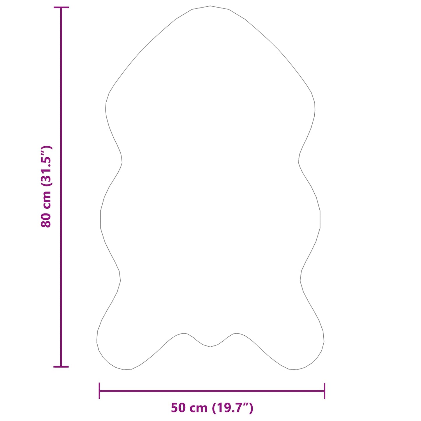 Kunstfell Hasen Teppich Olite Anthrazit 50 x 80 cm Polyester