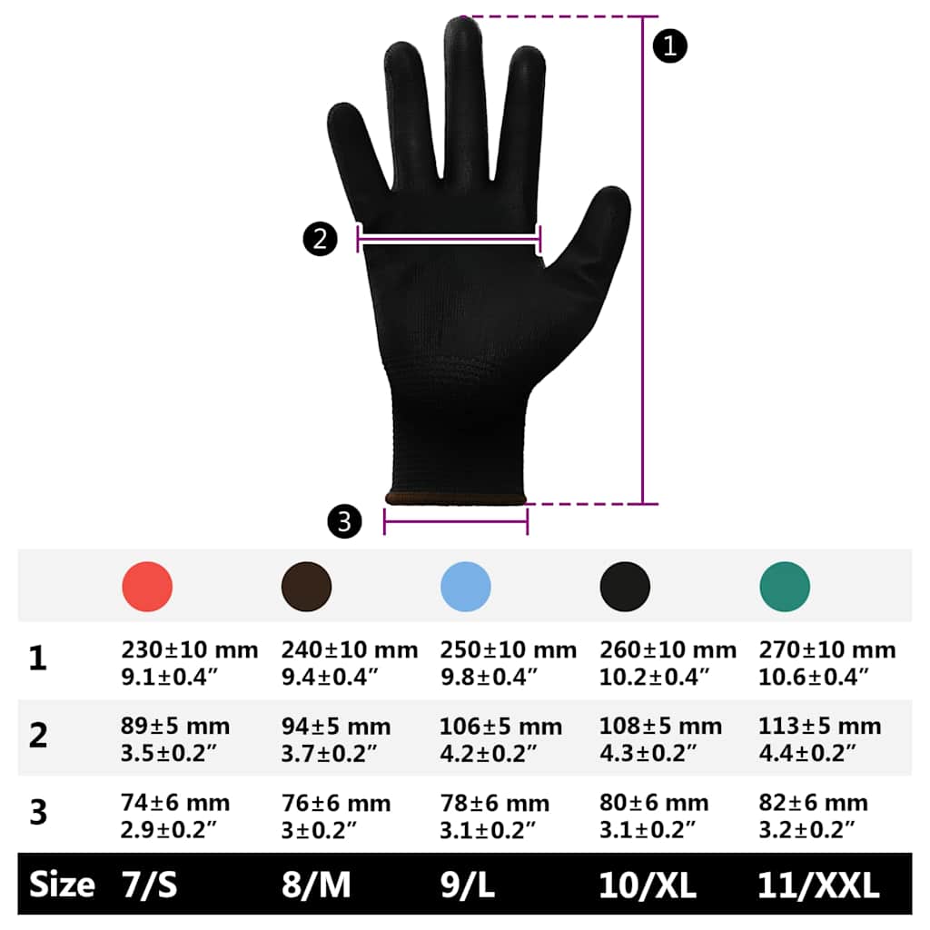 Arbeitshandschuhe 24 pcs Schwarz 8 / m Polyester