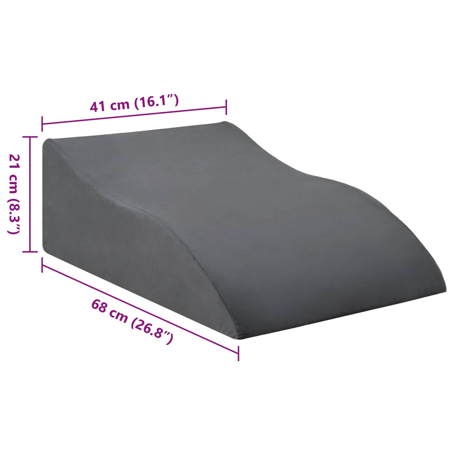 Beinkissen Grau 68 x 41 x 21 cm