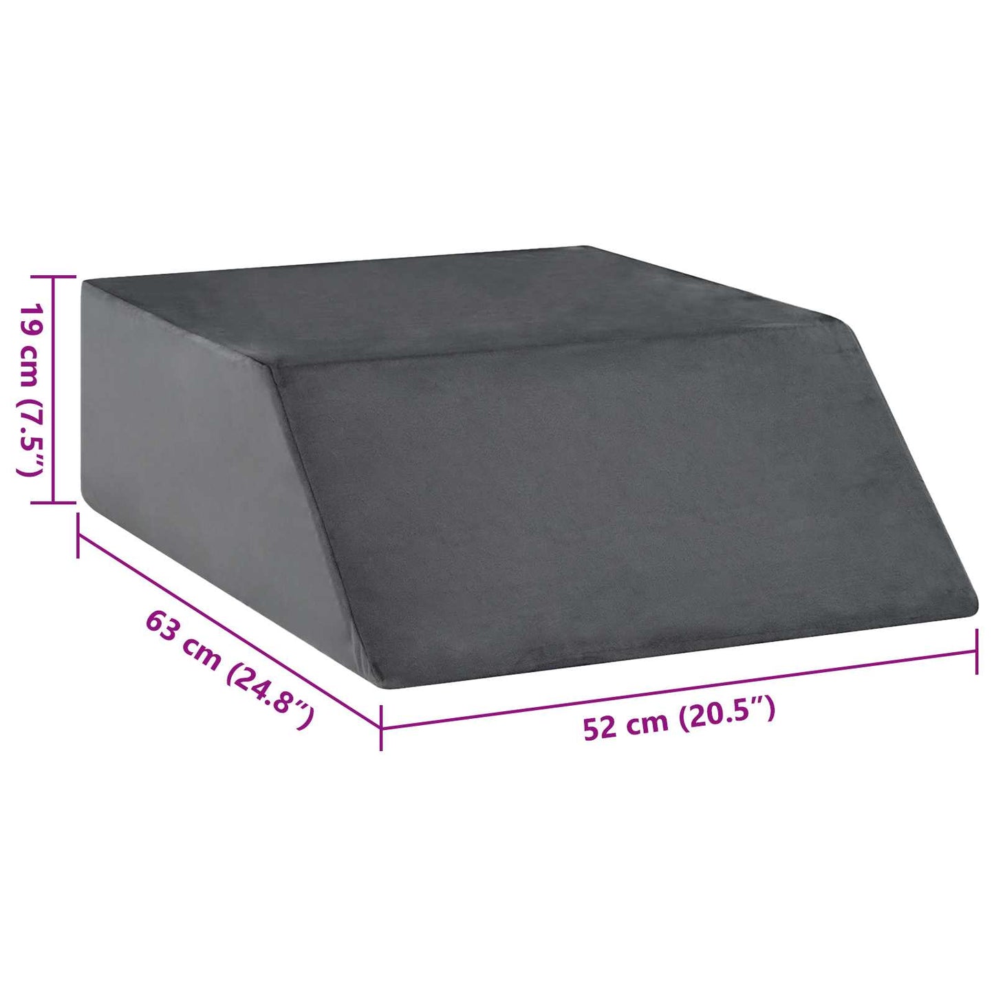 Beinkissen Uni Grau 63 x 52 x 19 cm