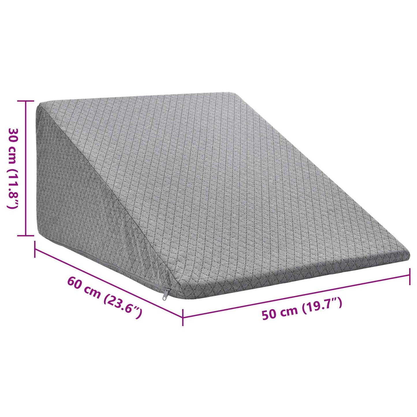 Beinkissen Uni Grau 60 x 50 x 30 cm