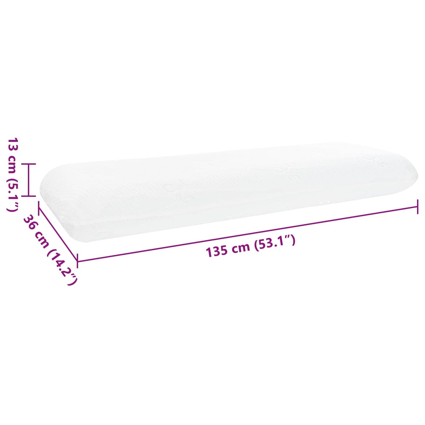 Sleeping Pillow Solid White 70 x 36 x 13 cm