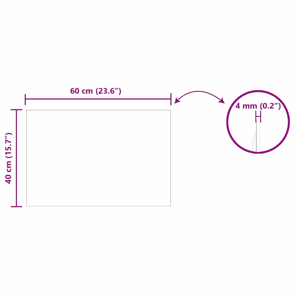 Wandspiegel Rechtwinklig 60 x 40 cm Gehärtetes Glas