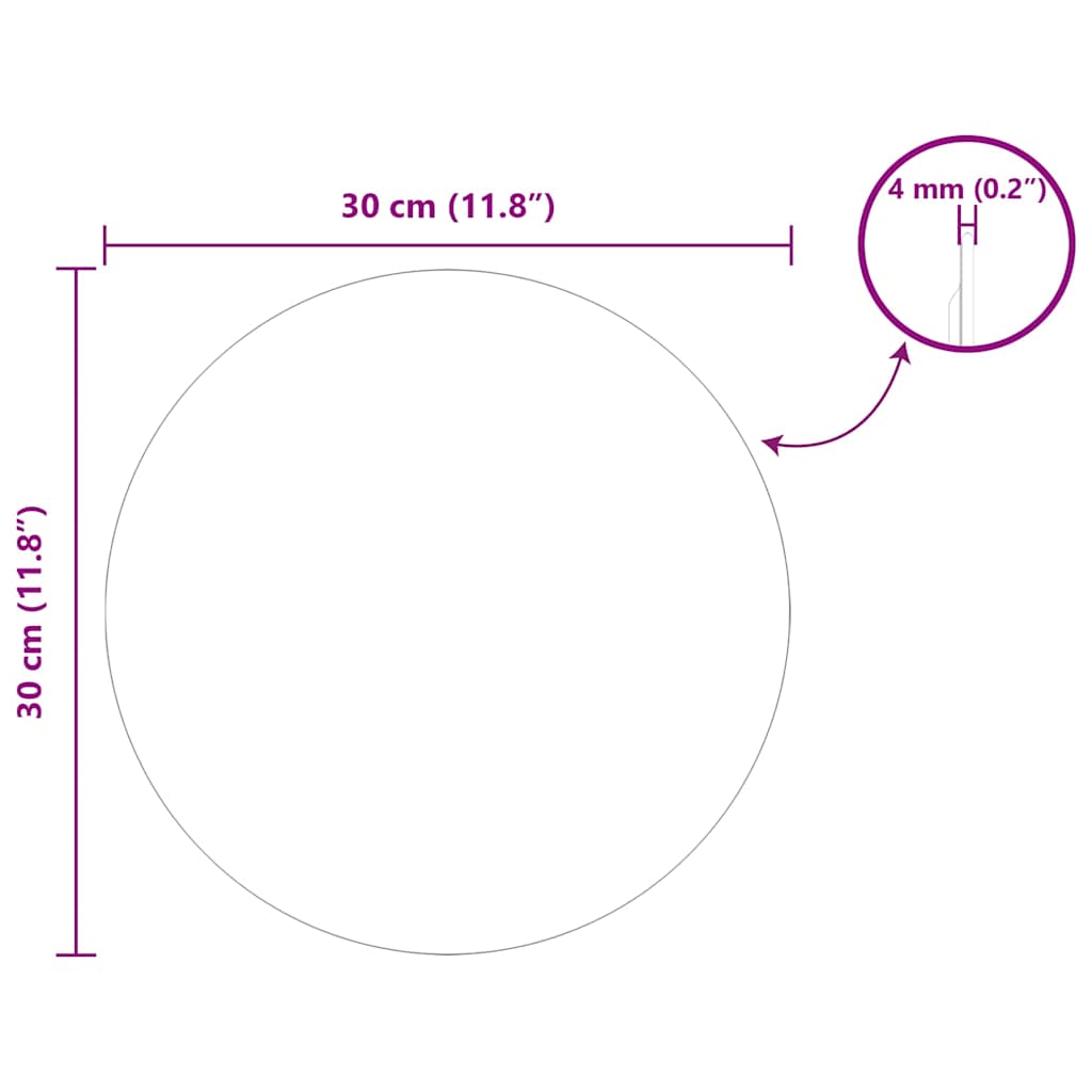 Wandspiegel Rund Ø 30 cm Gehärtetes Glas