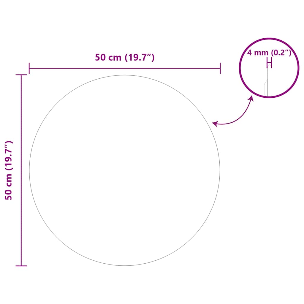 Miroir mural rond Ø 50 cm Verre trempé