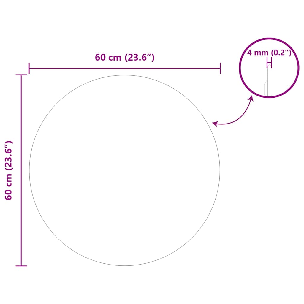 Round Wall Mirror Ø 60 cm Tempered Glass