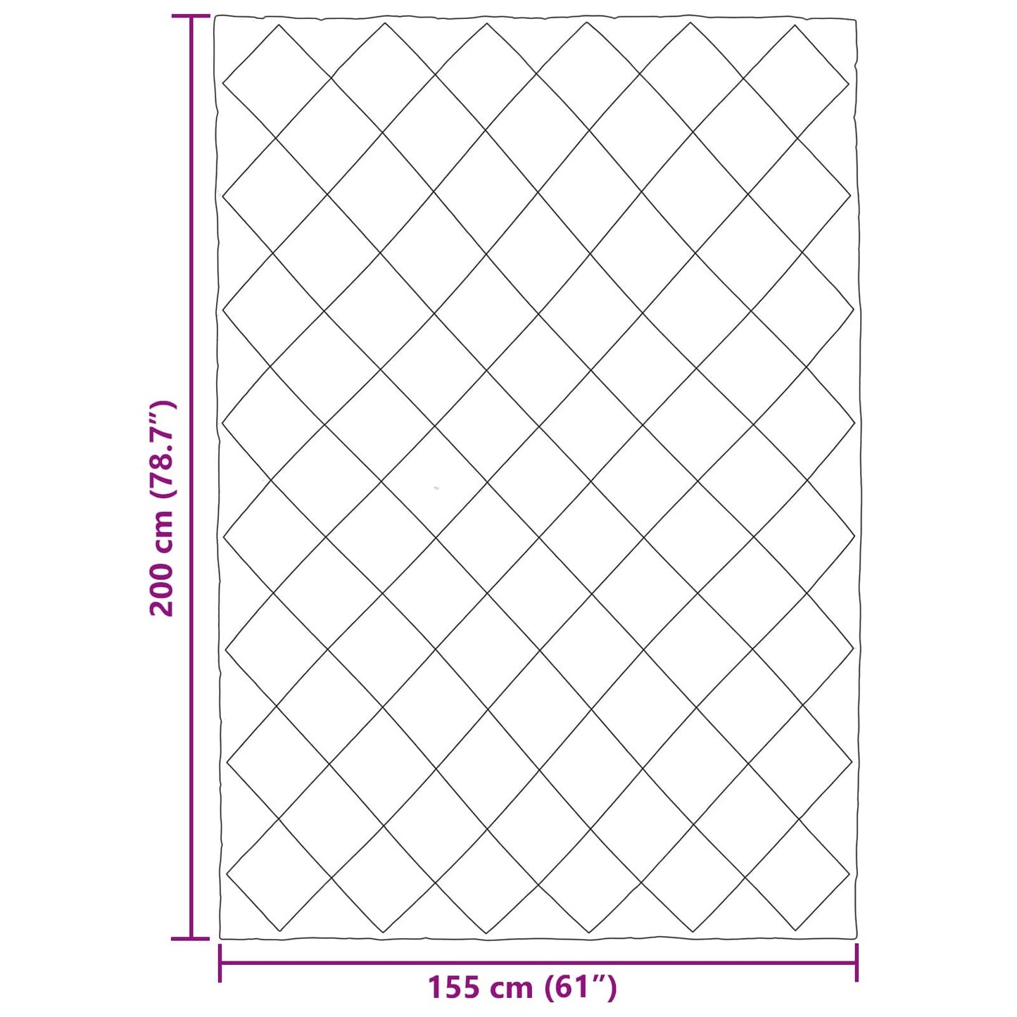 Ganzjahresbettdecke Schwarz und Anthrazit 200 x 155 cm