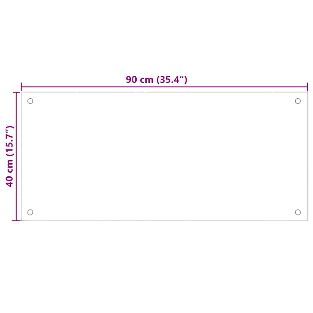 Küchenrückwand 2 pcs Weiß 90 x 40 cm Gehärtetes Glas
