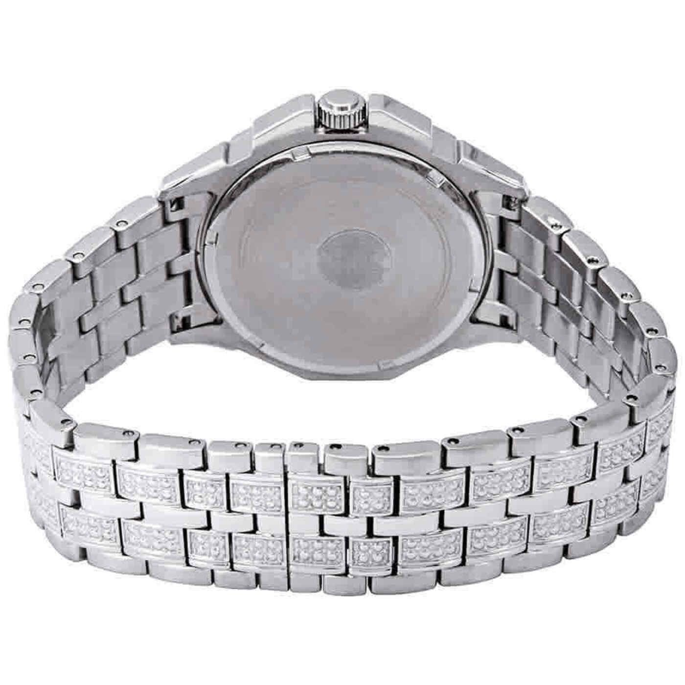 Bulova Octava Crystal Accents Silver Multifunction Dial Quarz 96C134 Herrenuhr