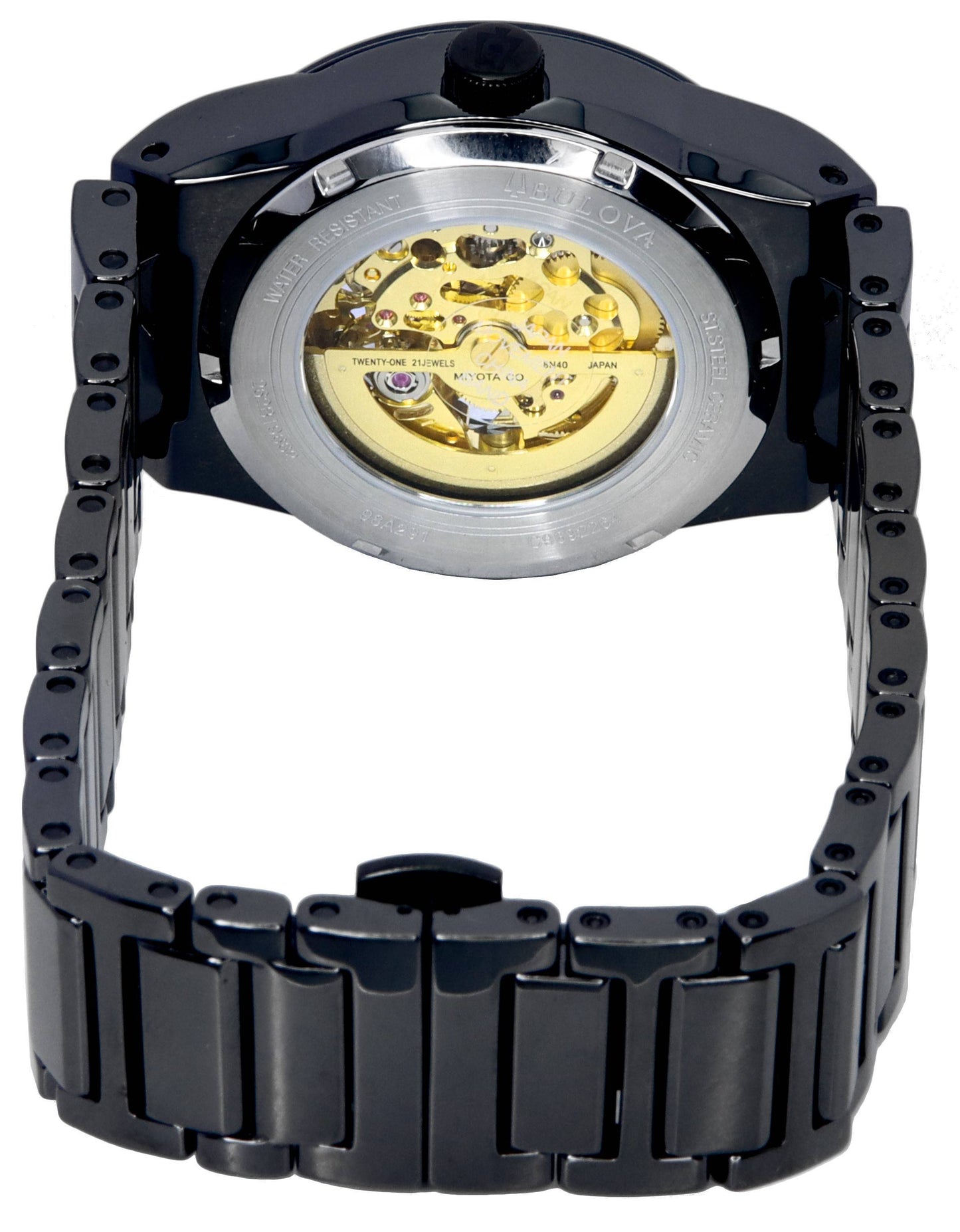 Bulova Modern Millennia Semi Skeleton Schwarzes Zifferblatt Automatik 98A291 Herrenuhr