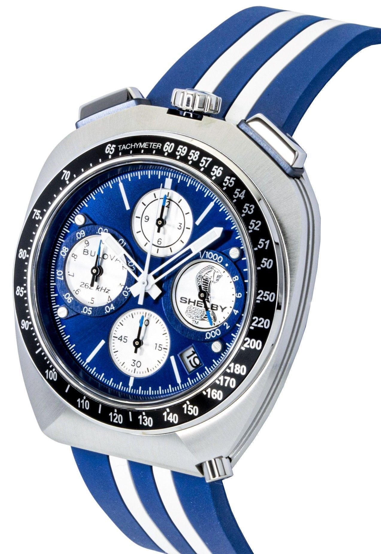 Bulova Shelby Racer Chronograph 150th Anniversary Limited Edition Blaues Zifferblatt Quarz 98B452 Herrenuhr