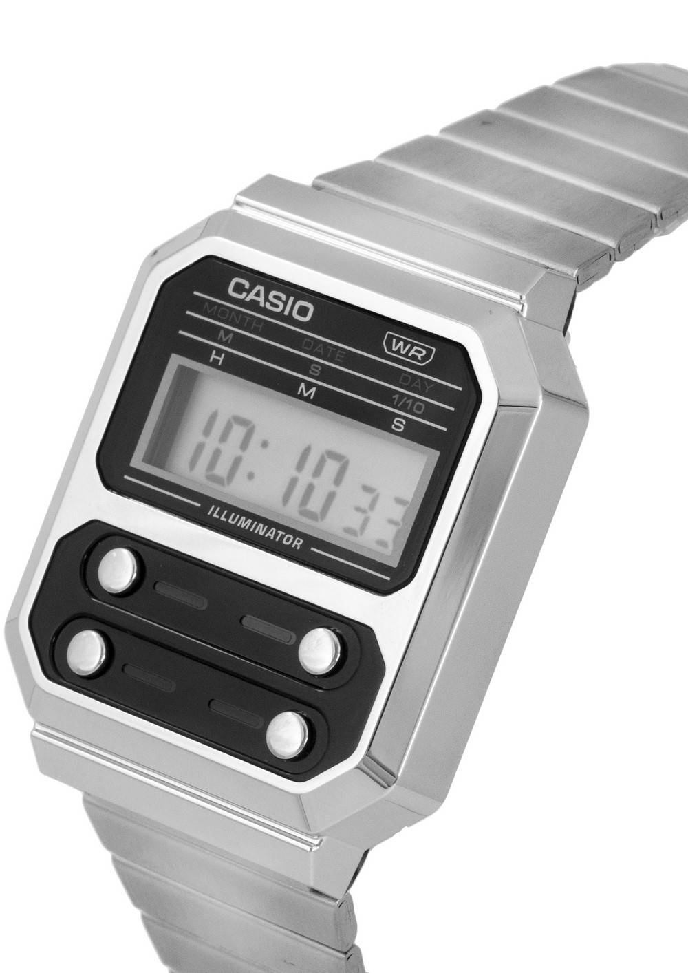 Casio Vintage Digital Edelstahl A100WE-1A A100WE-1 Herrenuhr