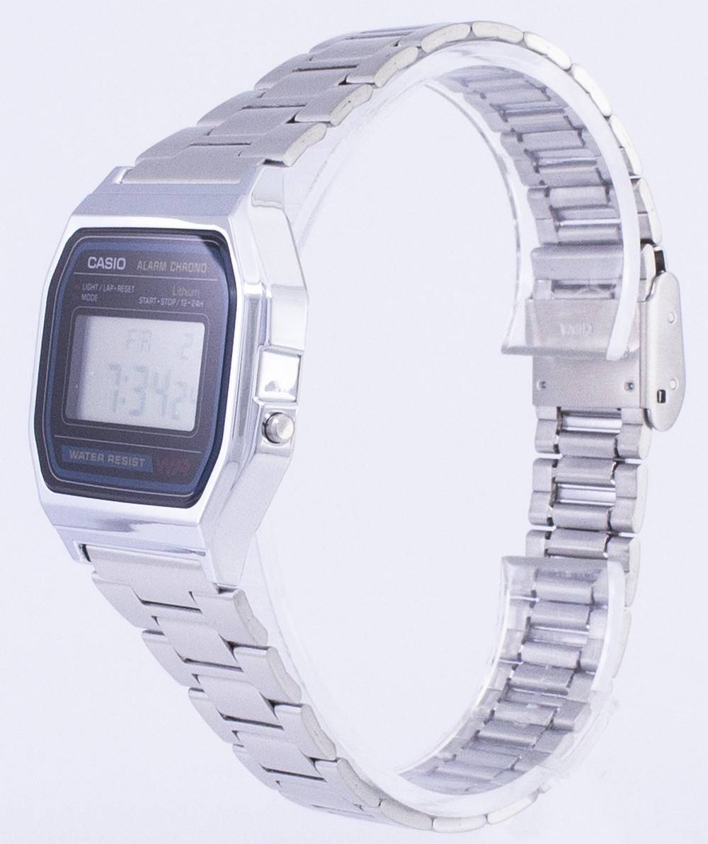 Casio Digital Edelstahl Daily Alarm A158WA-1DF A158WA-1 Herrenuhr