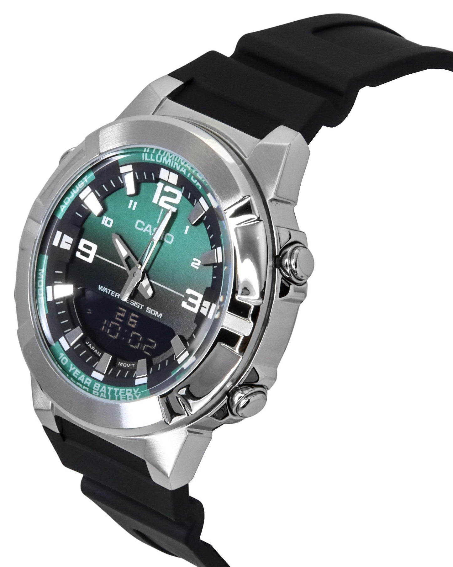 Casio Analog Digital Combination Resin Strap Gr?nes Zifferblatt Quarz AMW-870A-3AV Herrenuhr