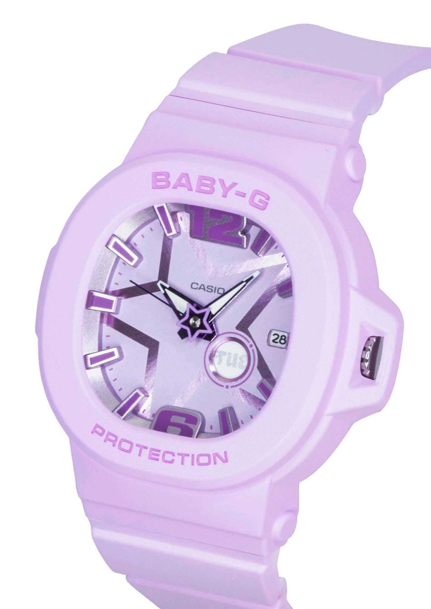 Casio Baby-G Analog Resin Strap Purple Dial Quarz BGA-10D-6A 100M Damenuhr