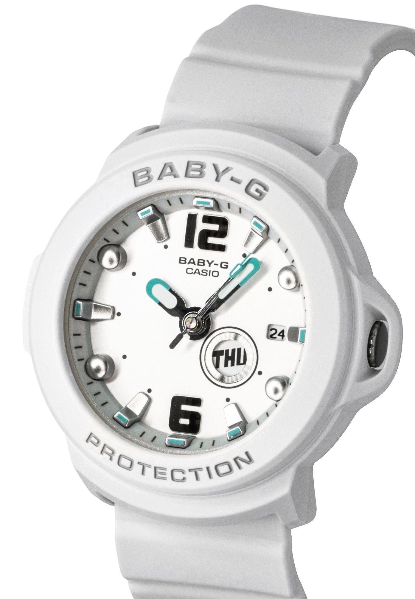 Casio Baby-G Plus Analog Resin White Dial Quarz BGA-15K-7A 100M Damenuhr With Convertible Holder