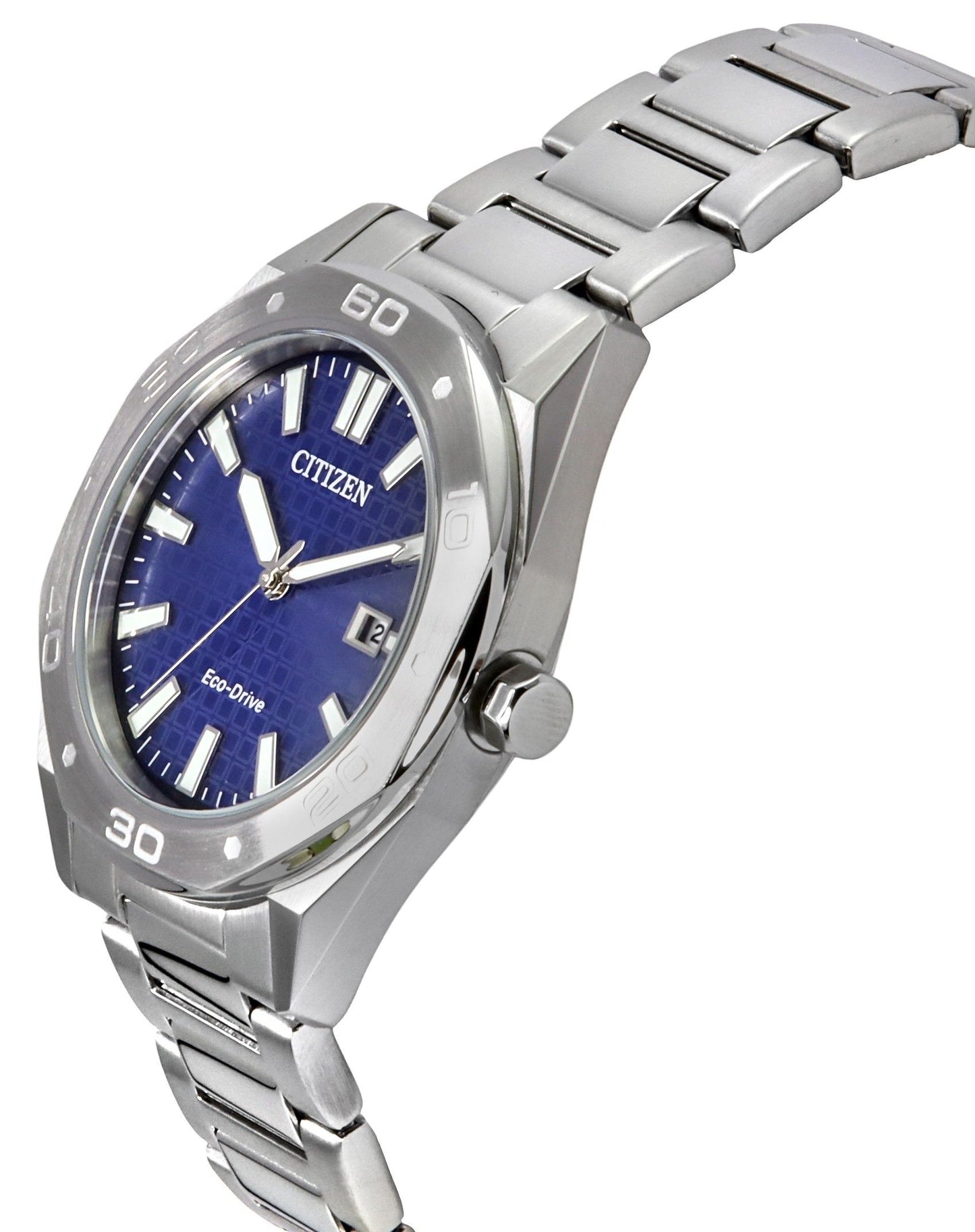 Citizen Eco-Drive Edelstahl Blaues Zifferblatt BM7630-80L 100M Herrenuhr