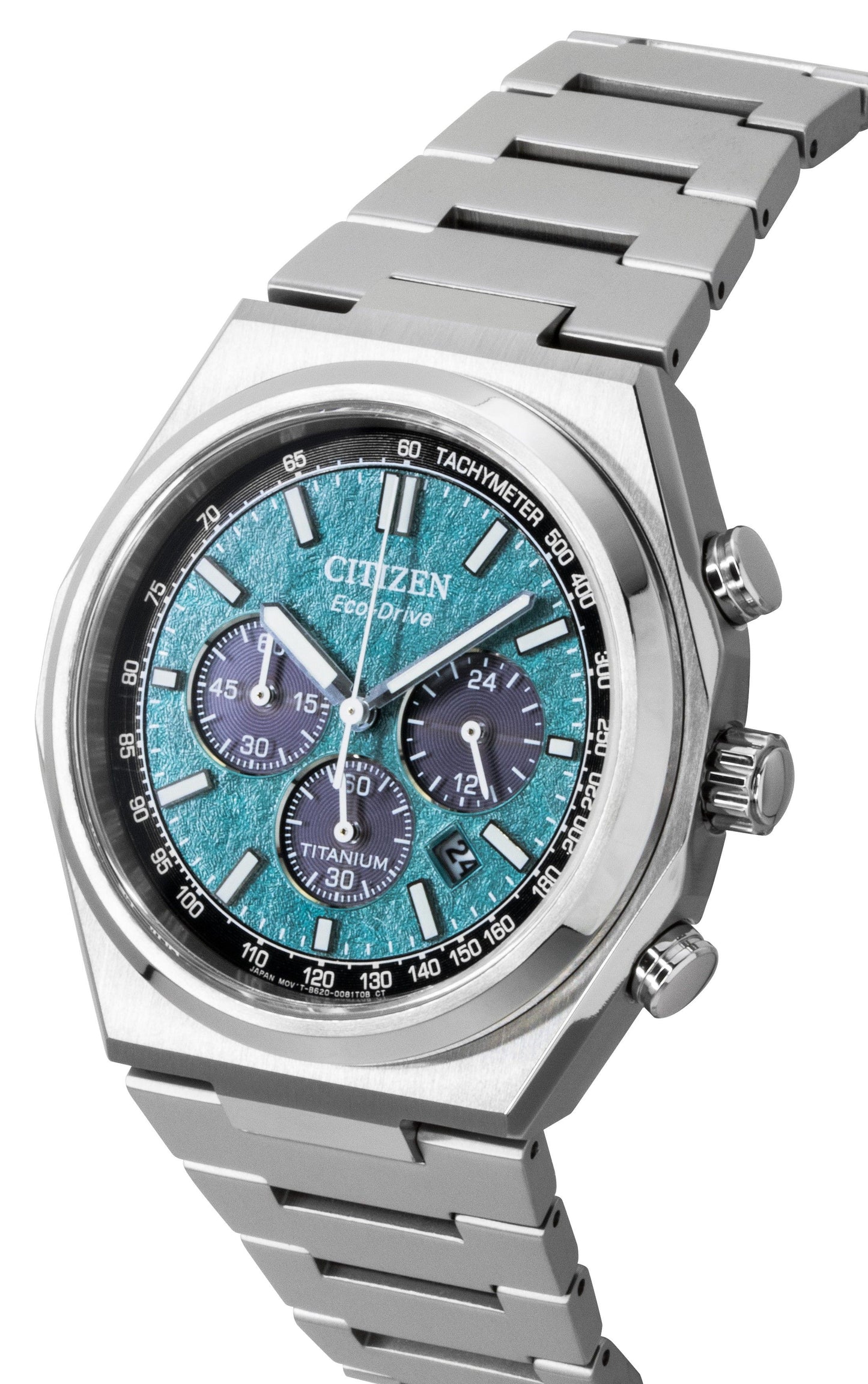 Citizen Zenshin Super Titanium Chronograph Gr?nes Zifferblatt Eco-Drive CA4610-85X 100M Herrenuhr