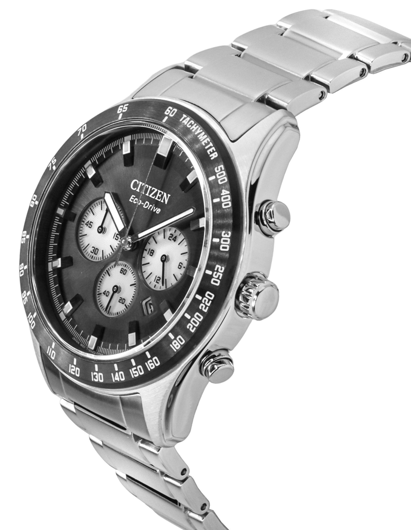 Citizen Eco-Drive Chronograph Edelstahl Schwarzes Zifferblatt CA4674-58E 100M Herrenuhr