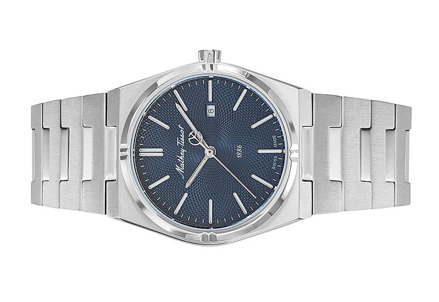 Mathey-Tissot Zeus Edelstahl Blaues Zifferblatt Quarz D118ABU Damenuhr