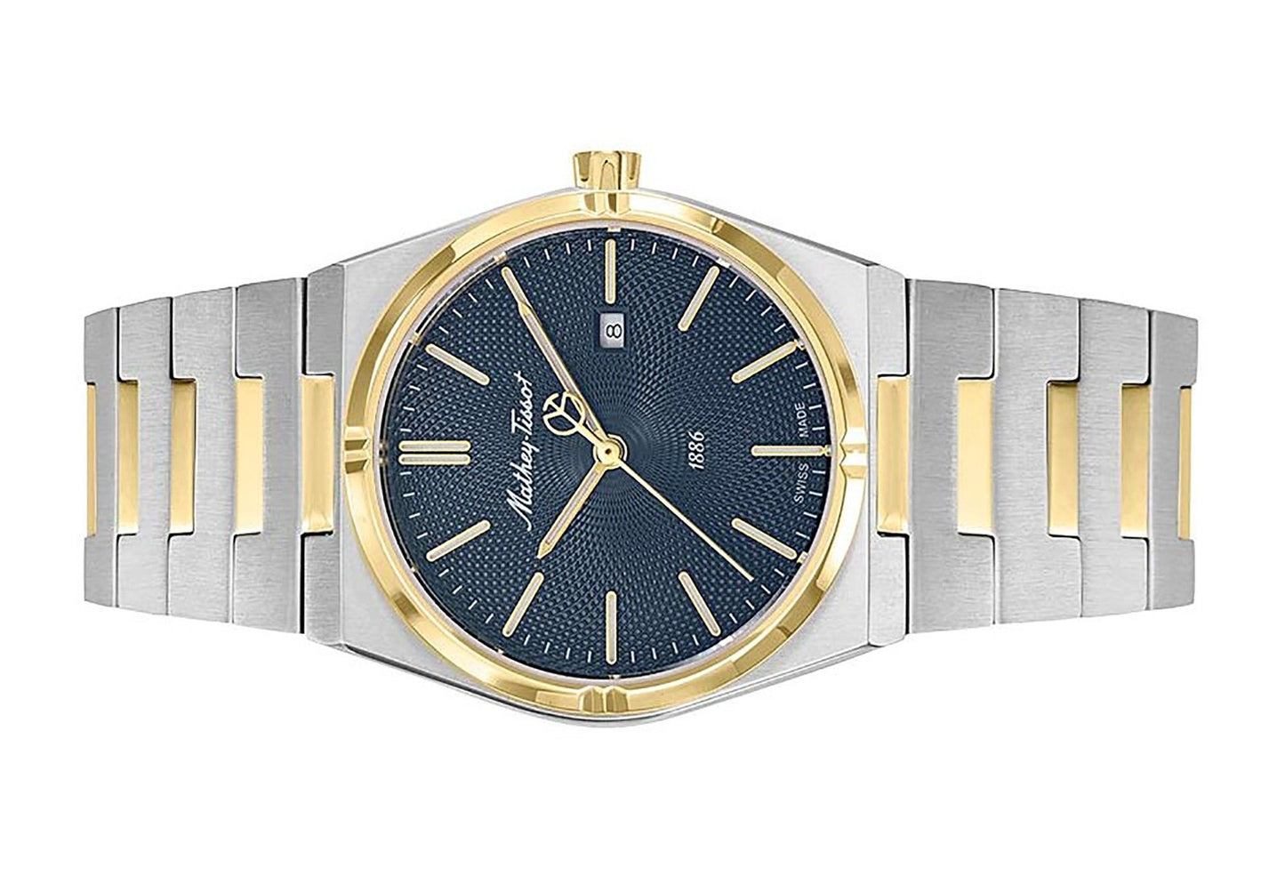 Mathey-Tissot Zeus Two Tone Edelstahl Blaues Zifferblatt Quarz D118BBU Damenuhr