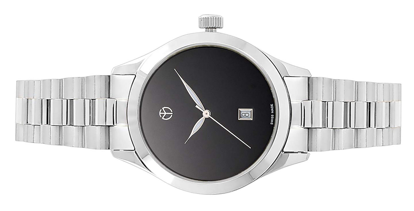 Mathey-Tissot Urban Metal Schwarzes Zifferblatt Quarz D411MNM Damenuhr