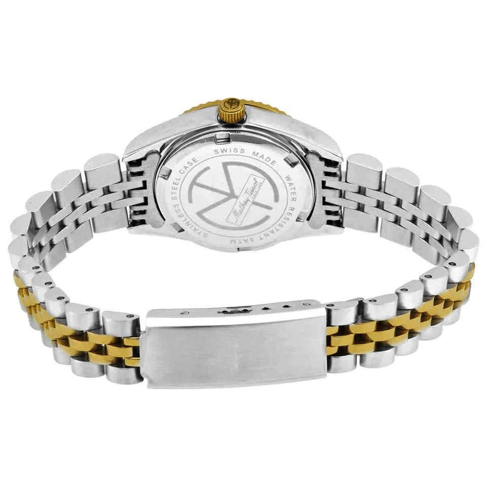 Mathey-Tissot Mathy II Two Tone Edelstahl Schwarzes Zifferblatt Quarz D710BN Damenuhr